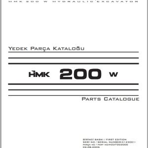 Hidromek Excavator HMK 200 W Spare Parts Catalog 3123001 EN TR