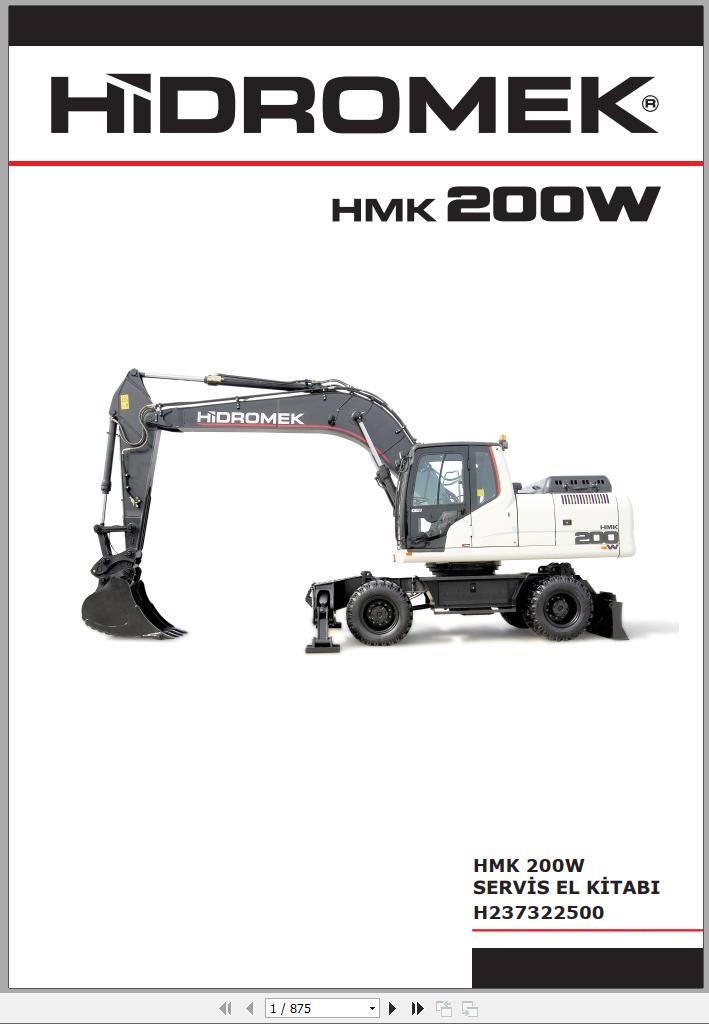 Hidromek Excavator HMK 200W Service Manual TR