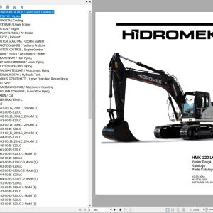 Hidromek Excavator HMK 220 LC 2 LR Spare Parts Catalog 6134001 Mitsubishi Engine EN TR