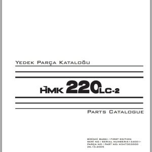 Hidromek Excavator HMK 220 LC 2 Spare Parts Catalog 5134001 EN TR