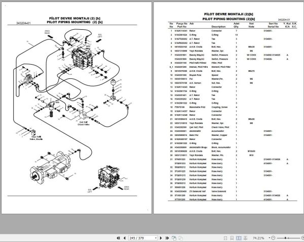 Hidromek Excavator HMK 220 LC Spare Parts Catalog 2134001 EN TR 1