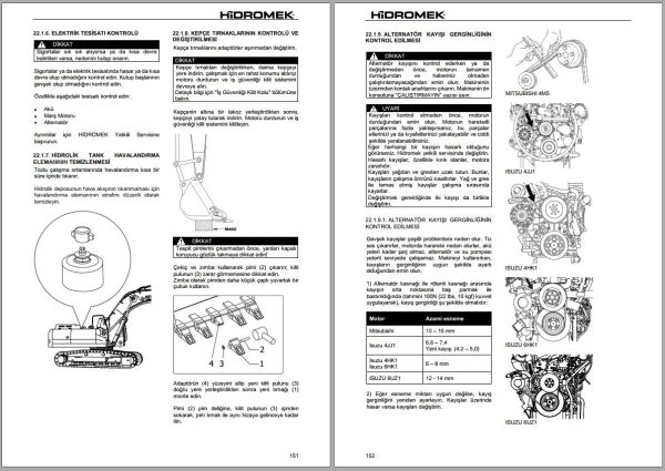 Hidromek Excavator HMK140LC 3 to HMK490LC 3 Operation and Maintenance Manual TR 1