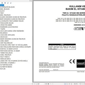 Hidromek Excavator HMK140LC 3B to HMK370LC3BLR Operation and Maintenance Manual TR