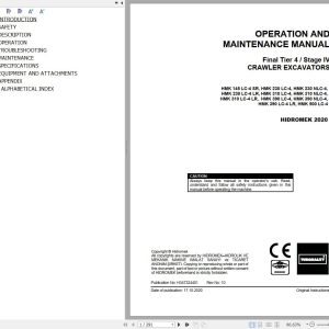 Hidromek Excavator HMK145LC 4SR to HMK500LC 4 Operation and Maintenance Manual EN