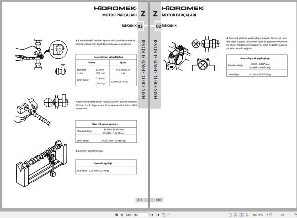 Hidromek Isuzu Diesel Engine 6HK1 HMK 300LC Service Manual TR 1