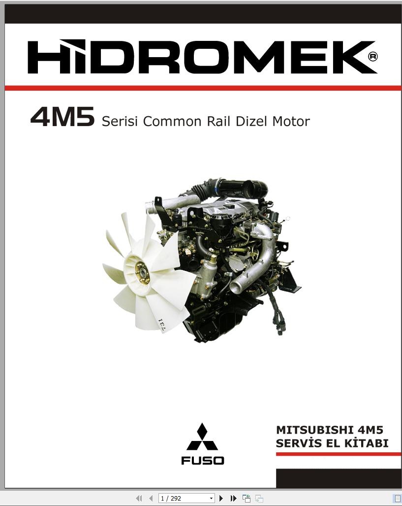 Hidromek Mitsubishi Diesel Engine 4M5 Series Common Rail Service Manual TR