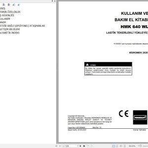 Hidromek Wheel Loader HMK640WL Operation and Maintenance Manual L227200400 TR