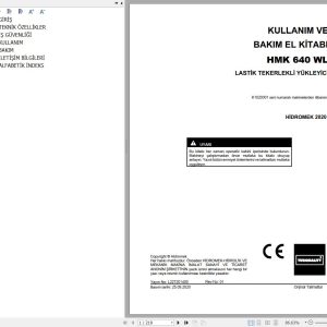 Hidromek Wheel Loader HMK640WL Operation and Maintenance Manual L227201400 TR