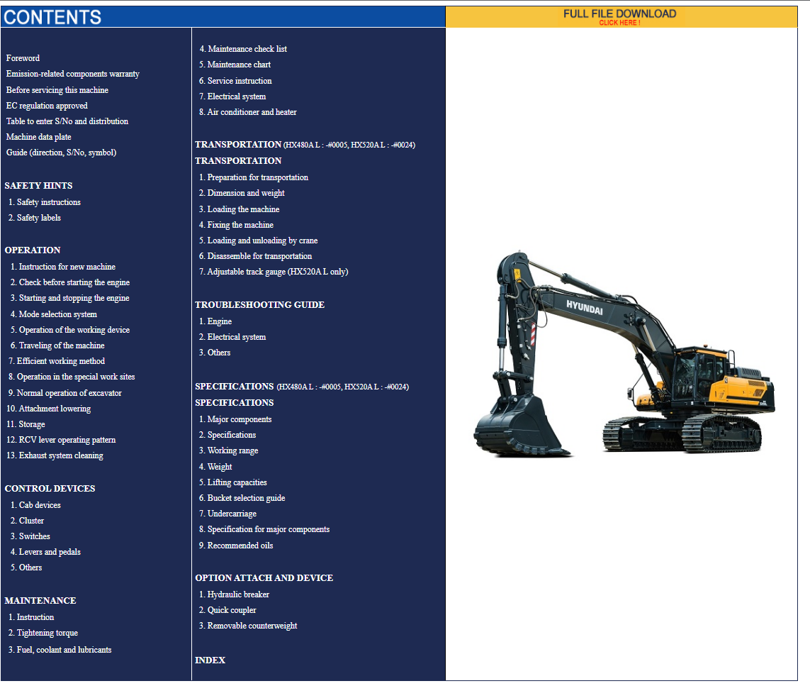 Hyundai CERES Heavy Equipment 15GB PDF Operator Manual Updated 10.2022 Offline DVD 3