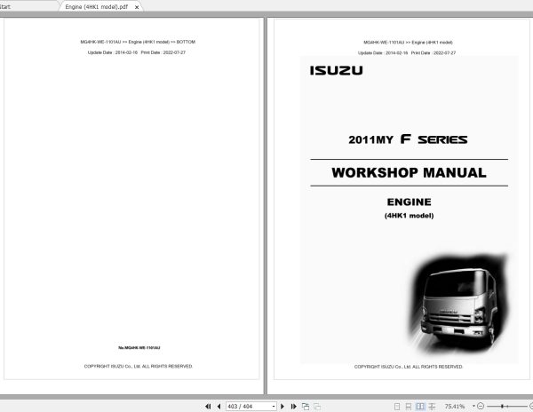Isuzu Truck FG Series F Workshop Service Manual PDF 6