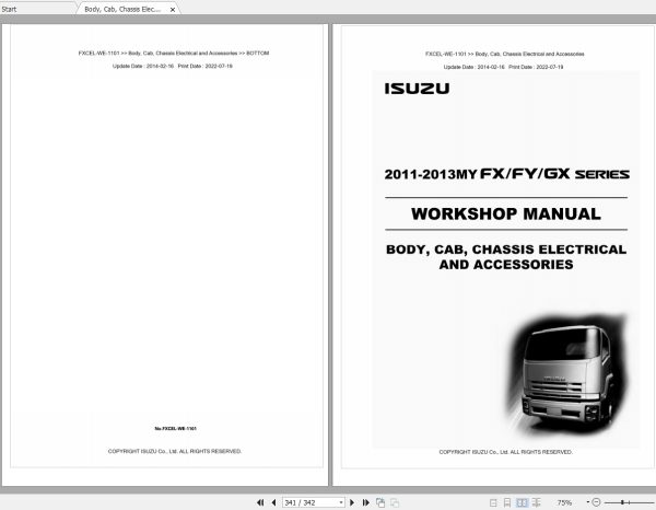 Isuzu Truck FX FY GX Series Workshop Service Manual PDF 1