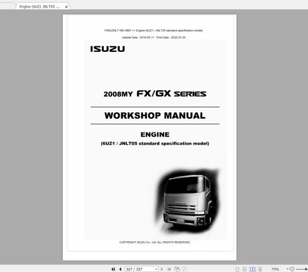 Isuzu Truck FX GX Series Workshop Service Manual EN PDF 5
