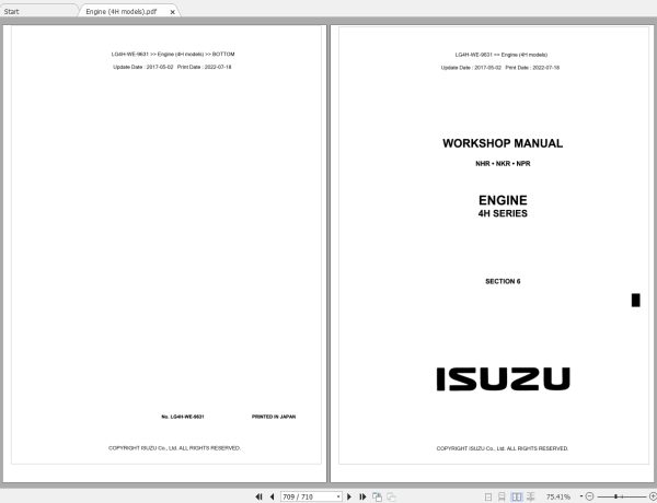 Isuzu Truck N Series Workshop Service Manual PDF 1