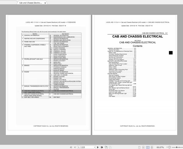 Isuzu Truck Q Series Workshop Service Manual PDF 1