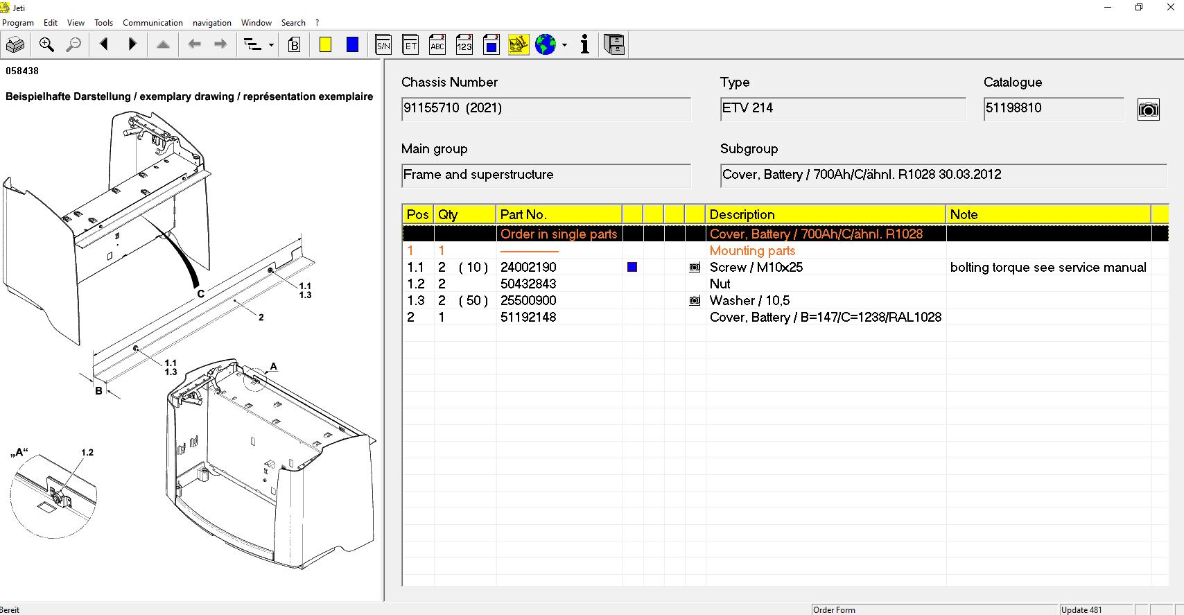JUNGHEINRICH JETI ForkLift ET v4.36 Updated 481 10.2022 Spare Parts