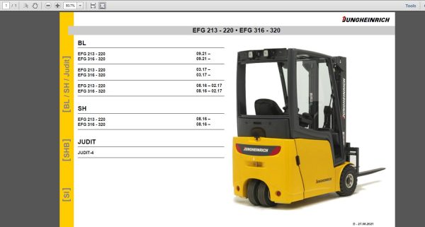 JUNGHEINRICH JETI ForkLift SH v4.36 EN Updated EN01 EN13 10.2022 Service Information 3
