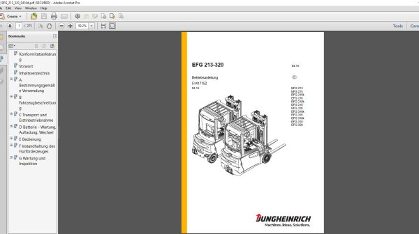 JUNGHEINRICH JETI ForkLift SH v4.36 EN Updated EN01 EN13 10.2022 Service Information 5