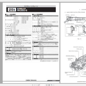 Kobelco Rough Terrain Crane RK250 5 Workshop Manual 1