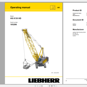 Liebherr Crane HS 8130 HD 185206 Operating Manual Technical Information Spare Parts Catalog EN DE 1