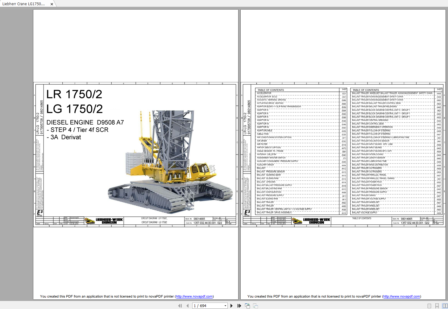 Liebherr Crane LR1750 2 Technical Infor Operating Manual Service Manual LICCON Circuit Schematic DE EN 1 1