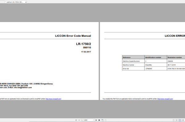 Liebherr Crane LR1750 2 Technical Infor Operating Manual Service Manual LICCON Circuit Schematic DE EN 4 1