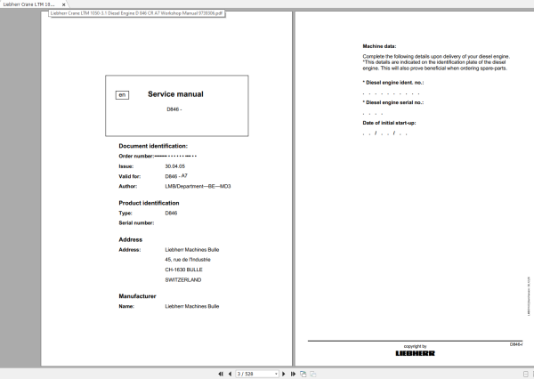 Liebherr Crane LTM 1050 3.1 Operating Manual LICCON Workshop Repair Manual 2 3