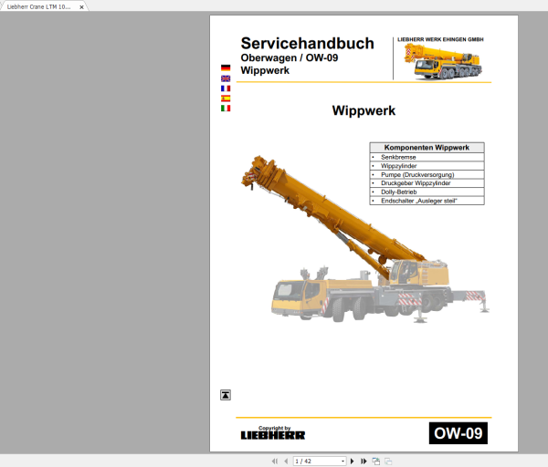 Liebherr Crane LTM 1050 3.1 Operating Manual LICCON Workshop Repair Manual 3 3