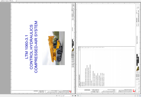 Liebherr Crane LTM 1060 3.1 Z058304 Technical Information Operating Manual Diagrams EN DE 2