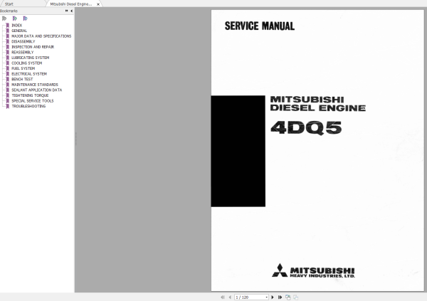 Mitsubishi Diesel Engines 4DQ5 Service Manual 1