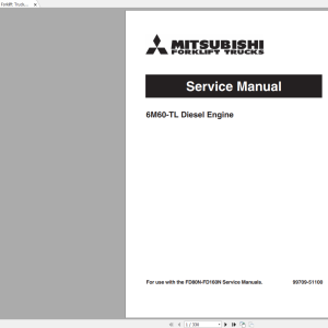 Mitsubishi Forklift Trucks 6M60 TL Diesel Engine Service Manual 99709 51100 1