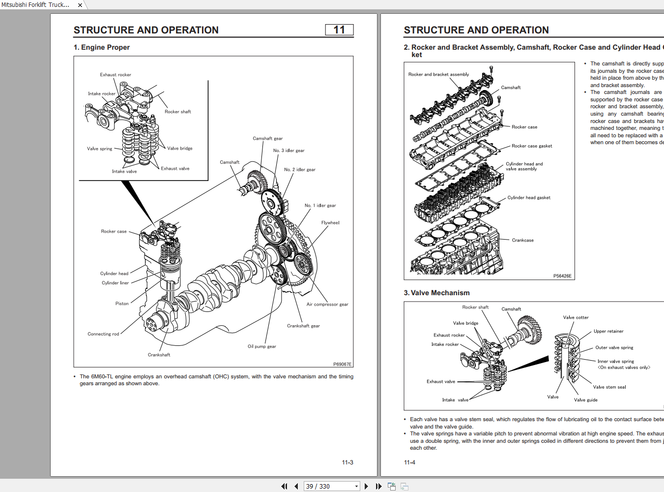 Mitsubishi Forklift Trucks 6M60TL Diesel Engine Service Manual