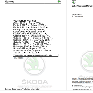Skoda Training Manuals Workshop Service Manuals Updated 2022 DVD EN 2