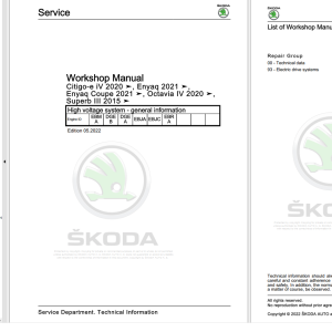 Skoda Training Manuals Workshop Service Manuals Updated 2022 DVD EN 3