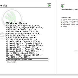 Skoda Training Manuals Workshop Service Manuals Updated 2022 DVD EN 6
