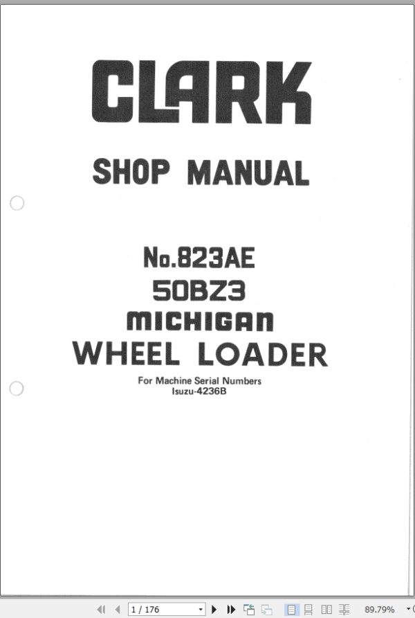 TCM Wheel Loader 50BZ3 Shop Manual 823AE 1