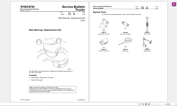 Volvo Trucks Engines D11 D16 Service Manuals VN VHD Operators Manual 2