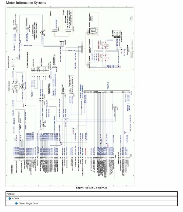 Autocar Truck ACMD Wiring Diagram Diesel Single Drive