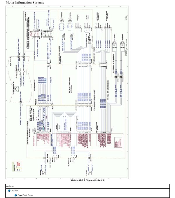 Autocar Truck ACMD Wiring Diagram Gas Dual Drive 1