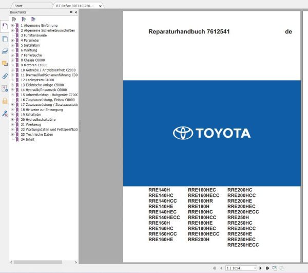 BT Forklift Some Model Update 620 MB Service Manual Part Manual 1