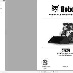 Bobcat All Wheel Steer Loader A770 Operation and Maintenance Manual 2020