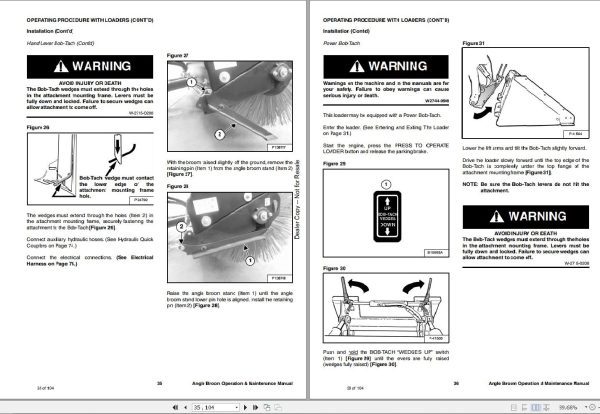 Bobcat Angle Broom 52 64 Operation and Maintenance Manual 7395757 12.2020