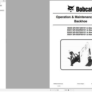 Bobcat Backhoe B32S B32V B35S B35V Operation and Maintenance Manual 7398835 2020