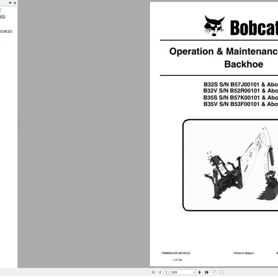 Bobcat asphalt spreader sas200 service manual 7398839 03 2020