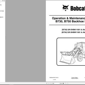 Bobcat Backhoe Loader B730 B750 Operation and Maintenance Manual 7306285 2020