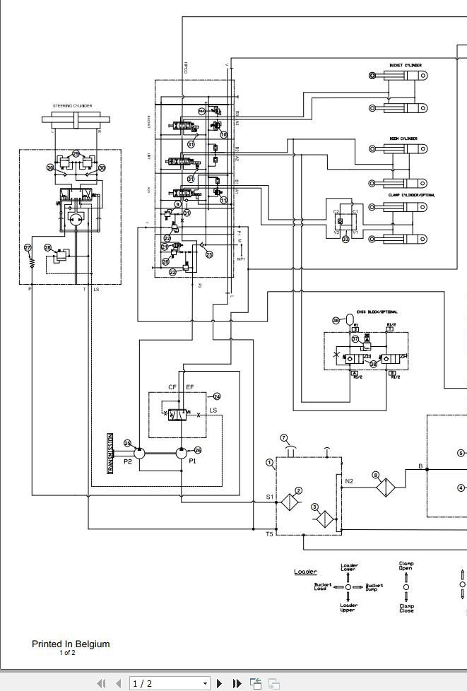 Bobcat Backhoe Loader B730 Hydraulic Schematic 7402295