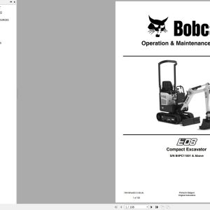 Bobcat Compact Excavator E08 Operation and Maintenance Manual 7349187 2020
