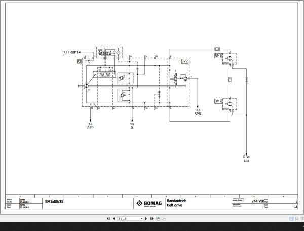 Bomag BM1x00 35 Hydraulic Schematic Function 244 V01 2015 EN DE 1