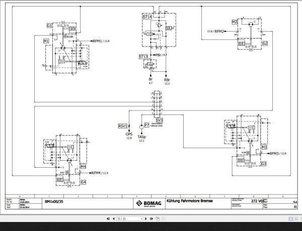 Bomag BM1x00 35 Hydraulic Schematic Function 272 01 000 2015 EN DE 1