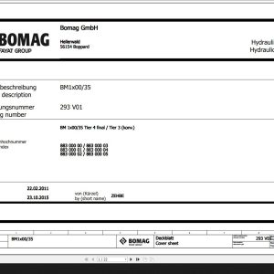Bomag BM1x00 35 Hydraulic Schematic Function 293 01 2015 EN DE