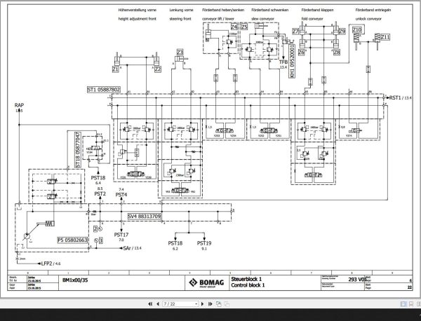 Bomag BM1x00 35 Hydraulic Schematic Function 293 01 2015 EN DE 1